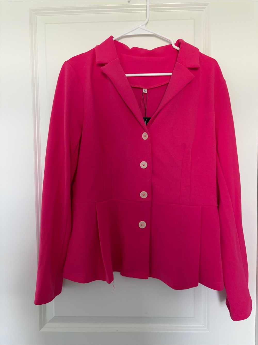 Fuchsia Button-Front Women's Blazer & Pant